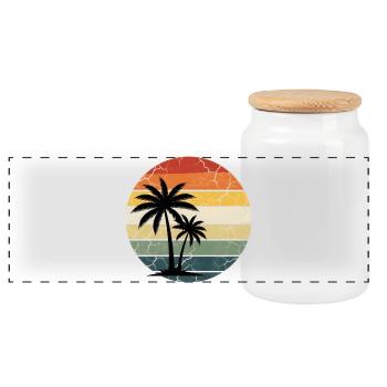 tropicale de vacances à la plage - Boîte à biscuits avec couvercle en bois - blanc - Devant