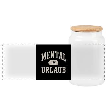 mentalement en vacances - Boîte à biscuits avec couvercle en bois - blanc - Devant