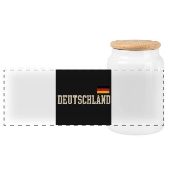 DEUTSCHLAND - Panorama Keksdose mit Holzdeckel - Weiß - Vorne