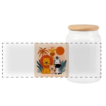 Best Friends Forever Animal Gang - Panoramic Cookie Jar with Wooden Lid - white - Front