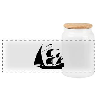 Voile - Boîte à biscuits avec couvercle en bois - blanc - Devant