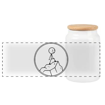 Bouldermaxx au sommet - Boîte à biscuits avec couvercle en bois - blanc - Devant