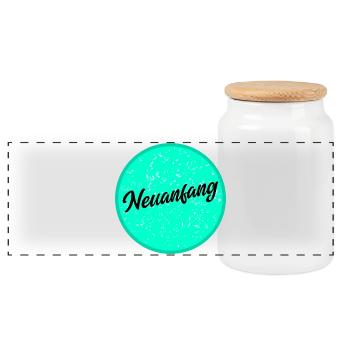 Fresh start - Panoramic Cookie Jar with Wooden Lid - white - Front