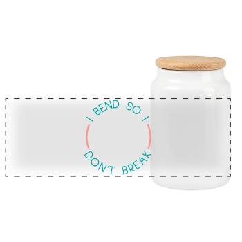 Yoga - Panoramic Cookie Jar with Wooden Lid - white - Front