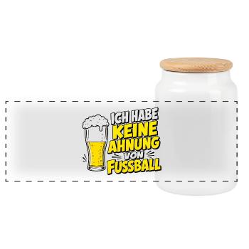 Keine Ahnung von Fußball Bier - Panorama Keksdose mit Holzdeckel - Weiß - Vorne