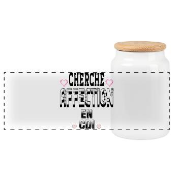 Cherche Affection en CDI - Boîte à biscuits avec couvercle en bois - blanc - Devant