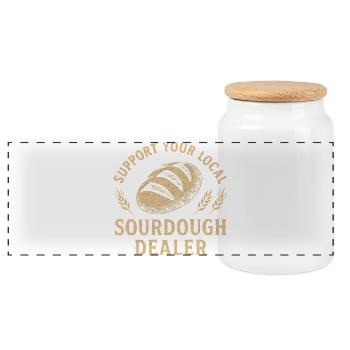 Backen Bäcker Bäckerin Sauerteig Brot Geschenkidee - Panorama Keksdose mit Holzdeckel - Weiß - Vorne