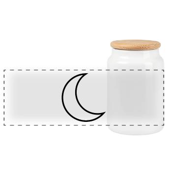Half Moon - Panorama Keksdose mit Holzdeckel - Weiß - Vorne
