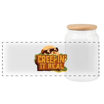Creepin' It Real - Panoramic Cookie Jar with Wooden Lid - white - Front