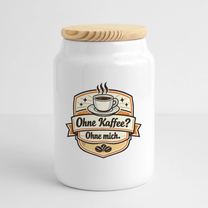 Kaffee Oder Ich? Ohne Mich Panorama Keksdose mit Holzdeckel
