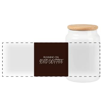 "RUNNING ON ICED COFFEE" Graphic Tee Design - Boîte à biscuits avec couvercle en bois - blanc - Devant