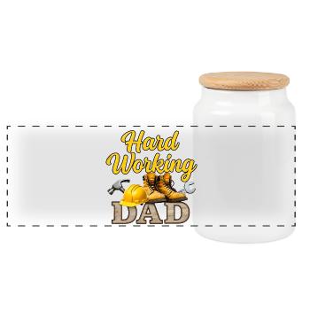 Artisanat Cadeau Travail pour la fête des pères - Boîte à biscuits avec couvercle en bois - blanc - Devant
