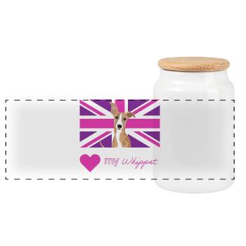 VIOLETWHIPPET (Rose) - Boîte à biscuits avec couvercle en bois - blanc - Devant