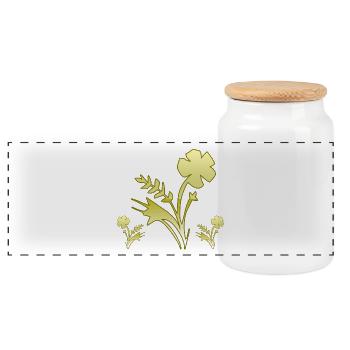 Blumen - Panorama Keksdose mit Holzdeckel - Weiß - Vorne