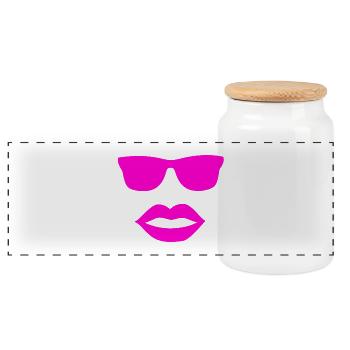 Lunettes de soleil - Boîte à biscuits avec couvercle en bois - blanc - Devant