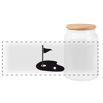 Golf Green - Panorama Keksdose mit Holzdeckel - Weiß - Vorne