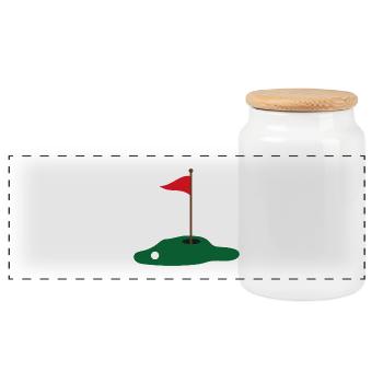 Golf Green - Panorama Keksdose mit Holzdeckel - Weiß - Vorne