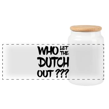 Who let the Dutch out? Nederland - Niederlande - Panorama Keksdose mit Holzdeckel - Weiß - Vorne