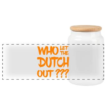 Who let the Dutch out? Nederland - Niederlande - Panorama Keksdose mit Holzdeckel - Weiß - Vorne