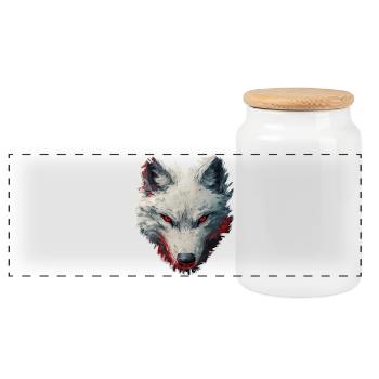 Wolf-Design - Panorama Keksdose mit Holzdeckel - Weiß - Vorne