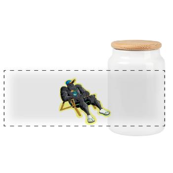 The Warrior's Rest - Panoramic Cookie Jar with Wooden Lid - white - Front