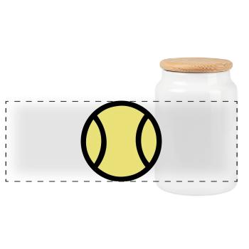 Grande balle de tennis icône pop art - Boîte à biscuits avec couvercle en bois - blanc - Devant