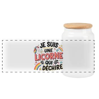 Je suis une licorne qui déchire Cadeau Fille - Boîte à biscuits avec couvercle en bois - blanc - Devant