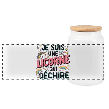 Je suis une licorne qui déchire Cadeau Fille - Boîte à biscuits avec couvercle en bois - blanc - Devant
