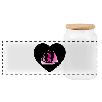 Voile - Boîte à biscuits avec couvercle en bois - blanc - Devant