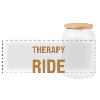 I Just Need To Ride - Panoramic Cookie Jar with Wooden Lid - white - Front