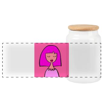Bez_nazwy_185_202604302319_51705 - Panoramic Cookie Jar with Wooden Lid - white - Front