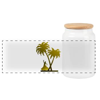 Danser - Boîte à biscuits avec couvercle en bois - blanc - Devant