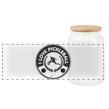 I LOVE PICKLEBALL - Boîte à biscuits avec couvercle en bois - blanc - Devant