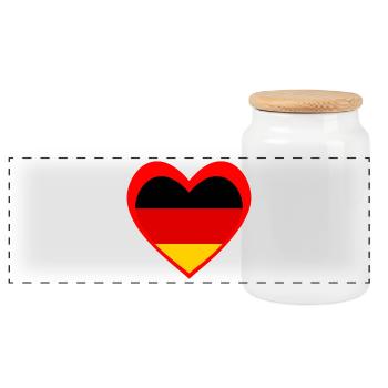 Rotes Deutschland Herzflagge – Liebe und Stolz - Boîte à biscuits avec couvercle en bois - blanc - Devant
