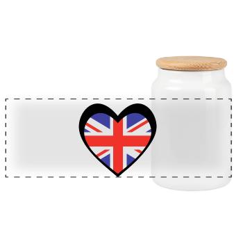 United Kingdom Black Heart – Love for the UK - Boîte à biscuits avec couvercle en bois - blanc - Devant