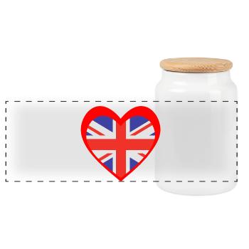 United Kingdom Heart – Love for the UK - Boîte à biscuits avec couvercle en bois - blanc - Devant