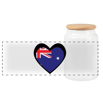 Black Aussie Heart – Bold Modern Australia - Boîte à biscuits avec couvercle en bois - blanc - Devant