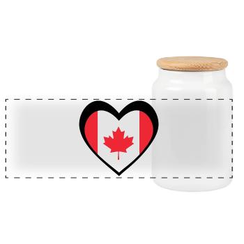Black Maple Heart – Bold Modern Canada - Boîte à biscuits avec couvercle en bois - blanc - Devant