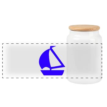 Voile - Boîte à biscuits avec couvercle en bois - blanc - Devant