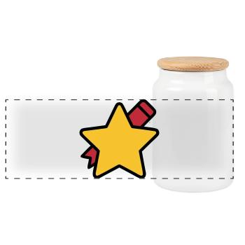 Star Pen School Teacher - Panoramic Cookie Jar with Wooden Lid - white - Front