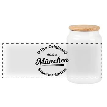Münchner Buam - Panorama Keksdose mit Holzdeckel - Weiß - Vorne