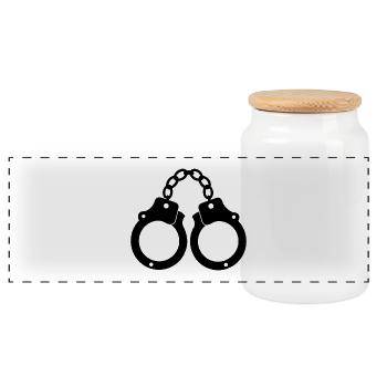 Menottes - Boîte à biscuits avec couvercle en bois - blanc - Devant