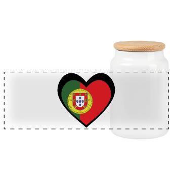 Portugal Coração Preto – Amor por Portugal - Boîte à biscuits avec couvercle en bois - blanc - Devant
