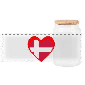 Danmark Hjerte – Kærlighed til Danmark - Boîte à biscuits avec couvercle en bois - blanc - Devant