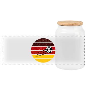 Football Circle Allemagne Rétro Gradient - Boîte à biscuits avec couvercle en bois - blanc - Devant