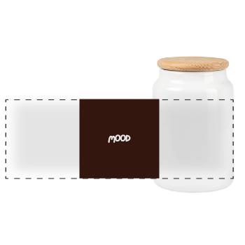 "MOOD" Graphic Tee Design - Panoramic Cookie Jar with Wooden Lid - white - Front
