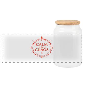 Calm in Chaos - Panorama Keksdose mit Holzdeckel - Weiß - Vorne