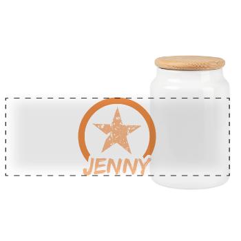 Star Jenny - Boîte à biscuits avec couvercle en bois - blanc - Devant