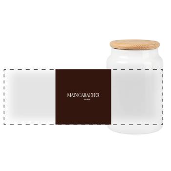 "CARACTER SOMETIMES" Graphic Tee Design - Panoramic Cookie Jar with Wooden Lid - white - Front