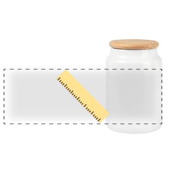 Art au trait de la règle diagonale - Boîte à biscuits avec couvercle en bois - blanc - Devant